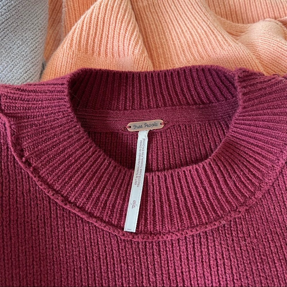 Free People Easy Street Oversized Sweater Color Block Size S In Peach Combo NWOT - Picture 16 of 16